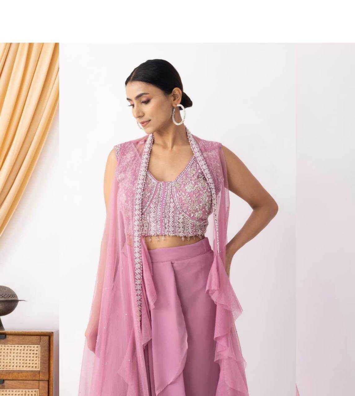 Georgette Indo-Western Bell Sleeve Kurti - MYLUXURY LANE ENTERPRISE